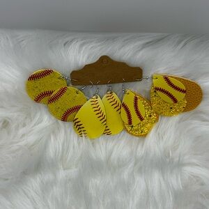Softball Pattern Earrings